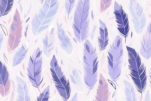 pattern featuring minimalistic and stylized illustrations of feathers. photo