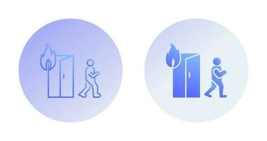 Unique Running from Fire Vector Icon