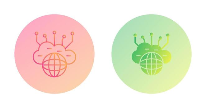 icono de vector de nube informática