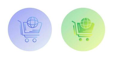 icono de vector de compras del mundo