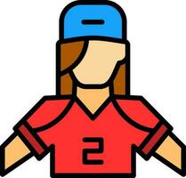 mujer jugador vector icono diseño