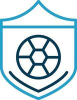 Soccer ball on a shield Vector Icon Design