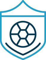 Soccer ball on a shield Vector Icon Design