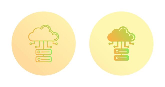 icono de vector de base de datos en la nube