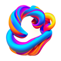 Abstract colorful twisted liquid shape AI Generative png
