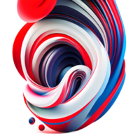 3d abstract colorful twisted liquid shapes creative design element AI Generative png