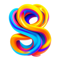 Abstract colorful twisted liquid shape AI Generative png