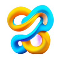 Abstract colorful twisted liquid shape png