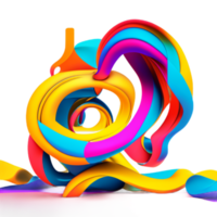 Abstract colorful twisted liquid shape AI Generative png
