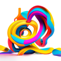 Abstract colorful twisted liquid shape png