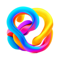 Abstract colorful twisted liquid shape png
