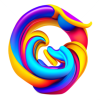 Abstract colorful twisted liquid shape png