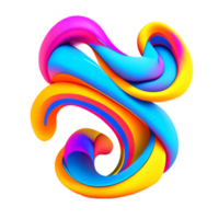 Abstract colorful twisted liquid shape png