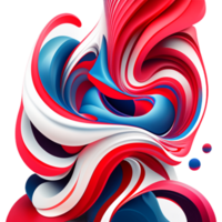 3d astratto colorato contorto liquido forme creativo design elemento ai generativo png