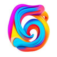 Abstract colorful twisted liquid shape png