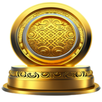3d Rendering Golden Podium Design png