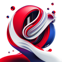 3d astratto colorato contorto liquido forme creativo design elemento ai generativo png