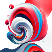 3d abstract colorful twisted liquid shapes creative design element AI Generative png