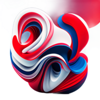 3d abstract colorful twisted liquid shapes creative design element AI Generative png