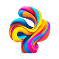 Abstract colorful twisted liquid shape AI Generative png