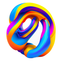 Abstract colorful twisted liquid shape AI Generative png