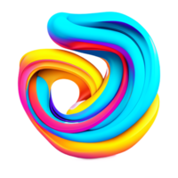 Abstract colorful twisted liquid shape png
