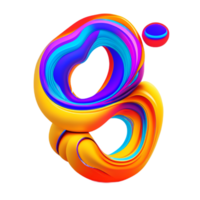 Abstract colorful twisted liquid shape AI Generative png