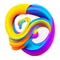 Abstract colorful twisted liquid shape AI Generative png