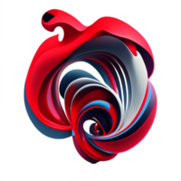 3d astratto colorato contorto liquido forme creativo design elemento ai generativo png