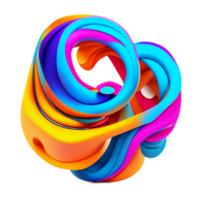 abstrato colorida torcido líquido forma ai generativo png