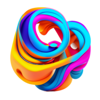 Abstract colorful twisted liquid shape png