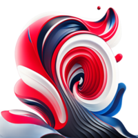 3d abstract colorful twisted liquid shapes creative design element AI Generative png