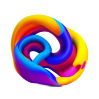 Abstract colorful twisted liquid shape png