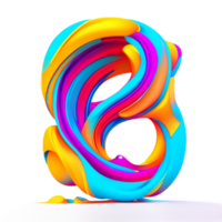 Abstract colorful twisted liquid shape png