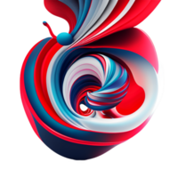 3d abstract colorful twisted liquid shapes creative design element AI Generative png