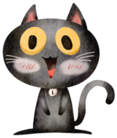 fofa Preto gato ilustração png