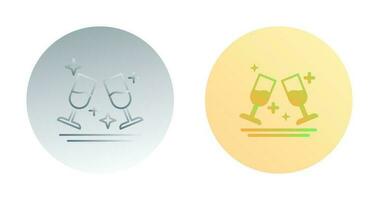 Two Glasses Romantic Vector Icon