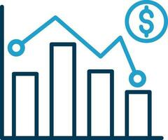 diseño de icono de vector de fluctuación de mercado