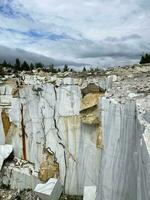 Abandoned marble quarry Buguldeyka on the shore of Lake Baikal, Russia photo