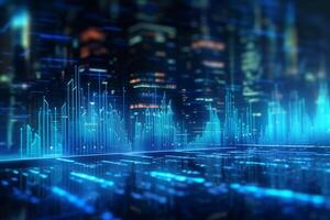 data, analysis, trade, graph, science fiction, future, background. photo
