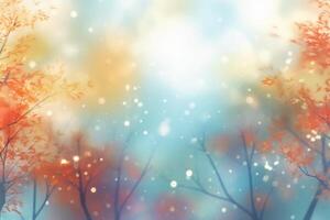 A blurred autumn, windy sky abstract background with bokeh glow, Illustration. AI generative photo