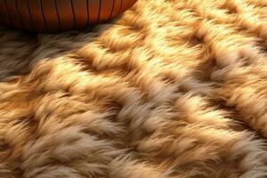 un bronceado peludo lana alfombra. ai generativo foto