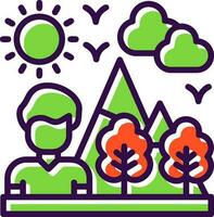 Hiking Vector Icon Design