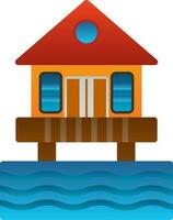 Beach hut Vector Icon Design