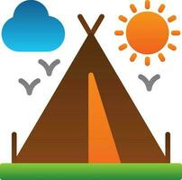 Camping tent Vector Icon Design