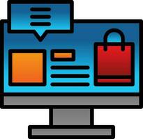 diseño de icono de vector de compras en línea