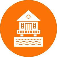 Beach hut Vector Icon Design