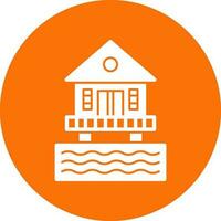 Beach hut Vector Icon Design