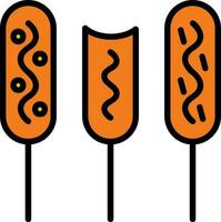 Corn dog Vector Icon Design