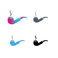 Unique Lit Smoking Pipe Vector Icon